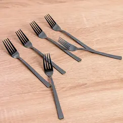 طقم شوك كبير 6 قطع اسود